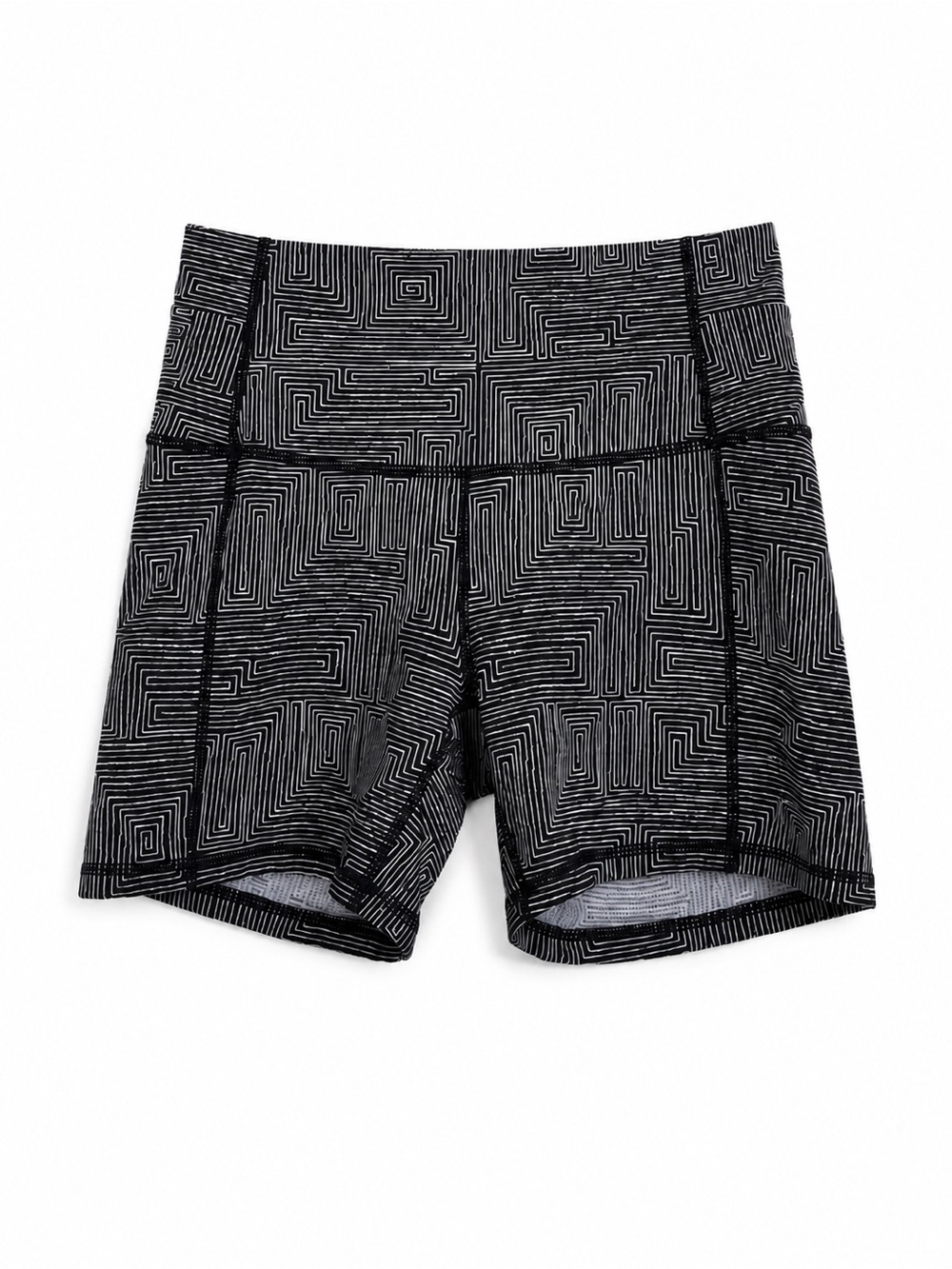 lululemon athletica Black and White Geo Print Athletic Shorts
